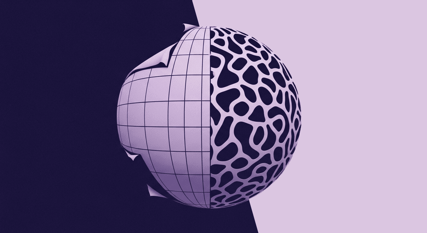 Evolving 3D Texturing - Sphere Transition The image shows a sphere transitioning from outdated to modern texturing techniques, illustrating the transition discussed in the article about evolving from traditional to procedural texturing methods.