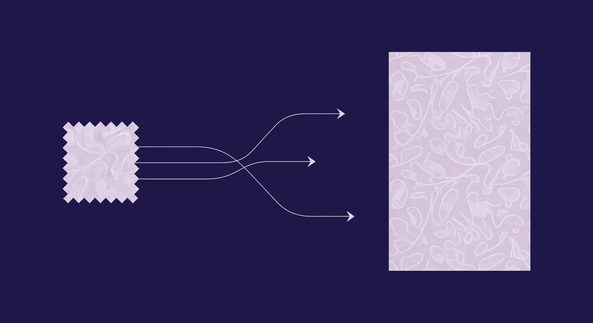 Hight Resolution Seamless Fabric Texture Design A digital diagram showing how a small fabric swatch with a repeating pattern is used to create a large, seamless fabric texture design.