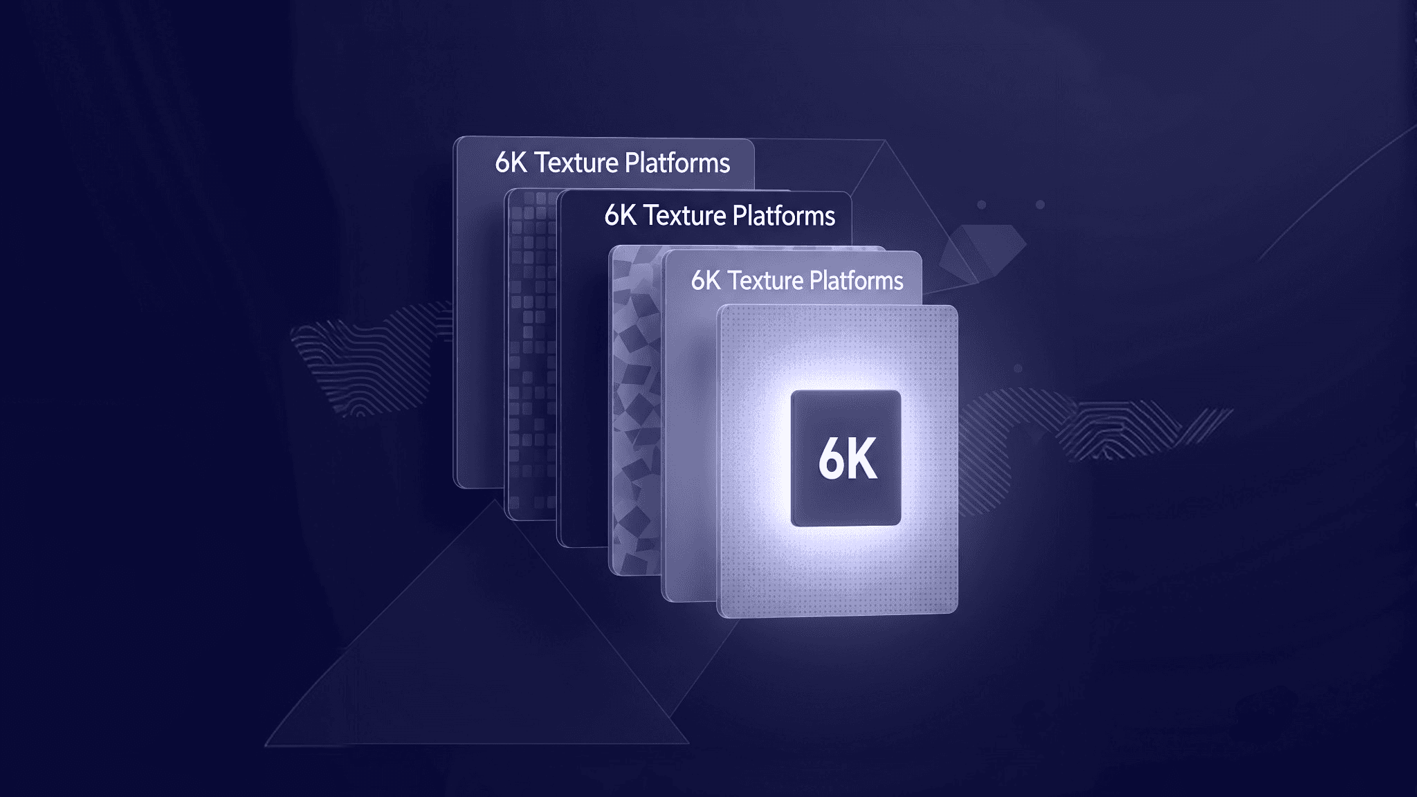 A Guide to the Best 6K Texture Platforms. A composite image comparing several major 6K texture platforms, with screenshots of their interfaces and a visual example of a high-resolution texture file.